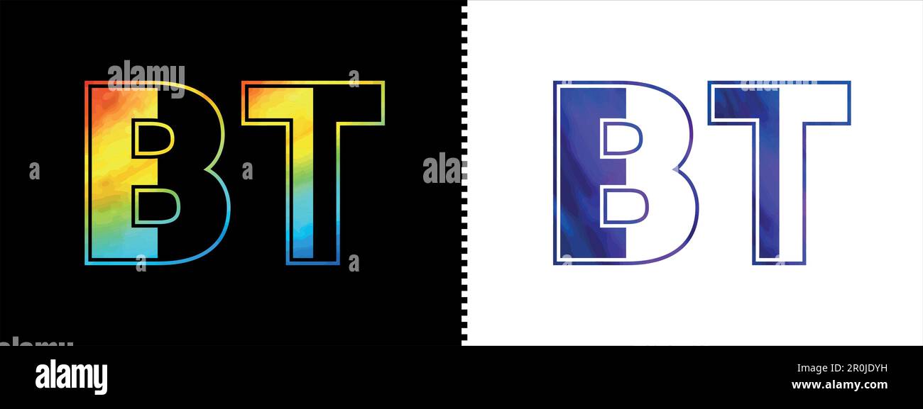 Modello vettoriale icona logo lettera BT univoco. Design elegante e di alta qualità con logo a forma di alfabeto per le aziende Illustrazione Vettoriale
