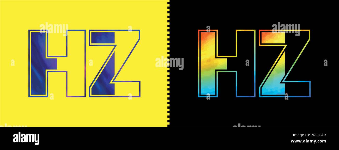 Modello di disegno vettoriale dell'icona del logo HZ della lettera iniziale. Logo di lusso di alta qualità per l'identità aziendale Illustrazione Vettoriale