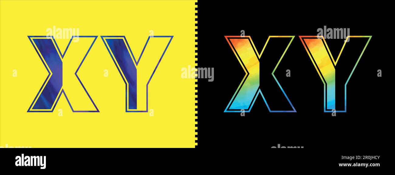 Modello vettoriale per il logo Letter XY. Logo creativo moderno e lussuoso per l'identità aziendale Illustrazione Vettoriale