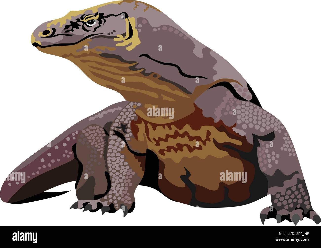 Vettore animale Rettile Drago Komodo Illustrazione Vettoriale