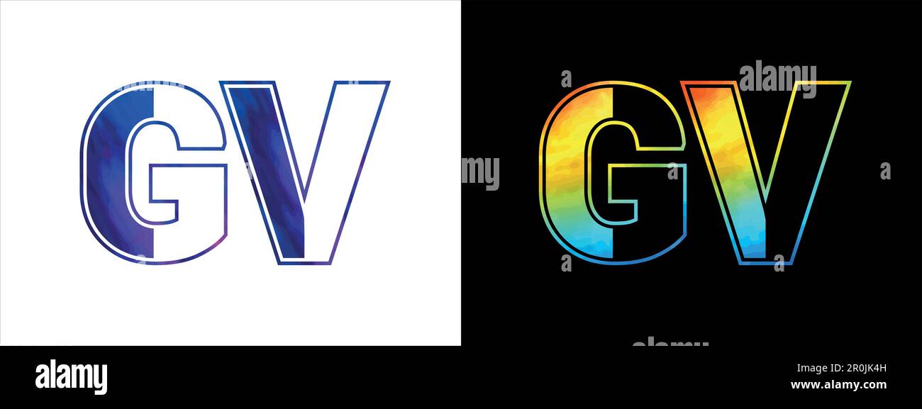 Lettera iniziale icona del logo GV modello di disegno vettoriale. Logo di lusso di alta qualità per l'identità aziendale Illustrazione Vettoriale