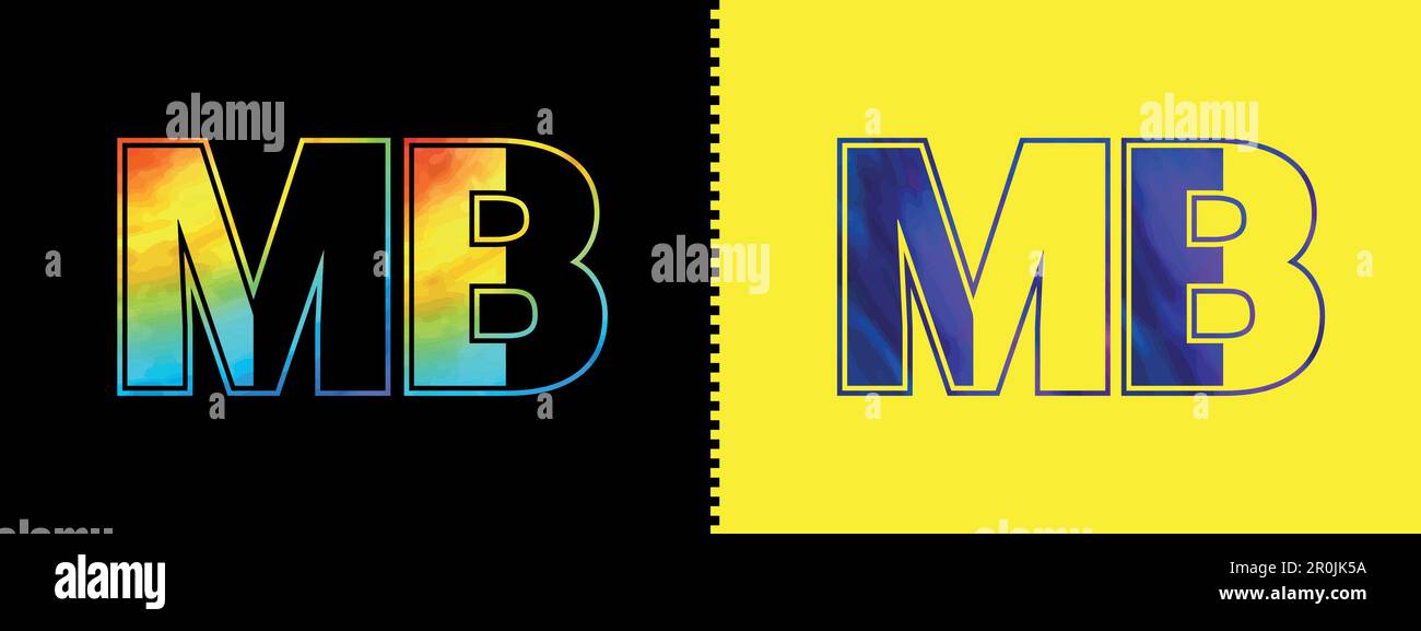 Modello vettoriale univoco per l'icona del logo della lettera MB. Design elegante e di alta qualità con logo a forma di alfabeto per le aziende Illustrazione Vettoriale