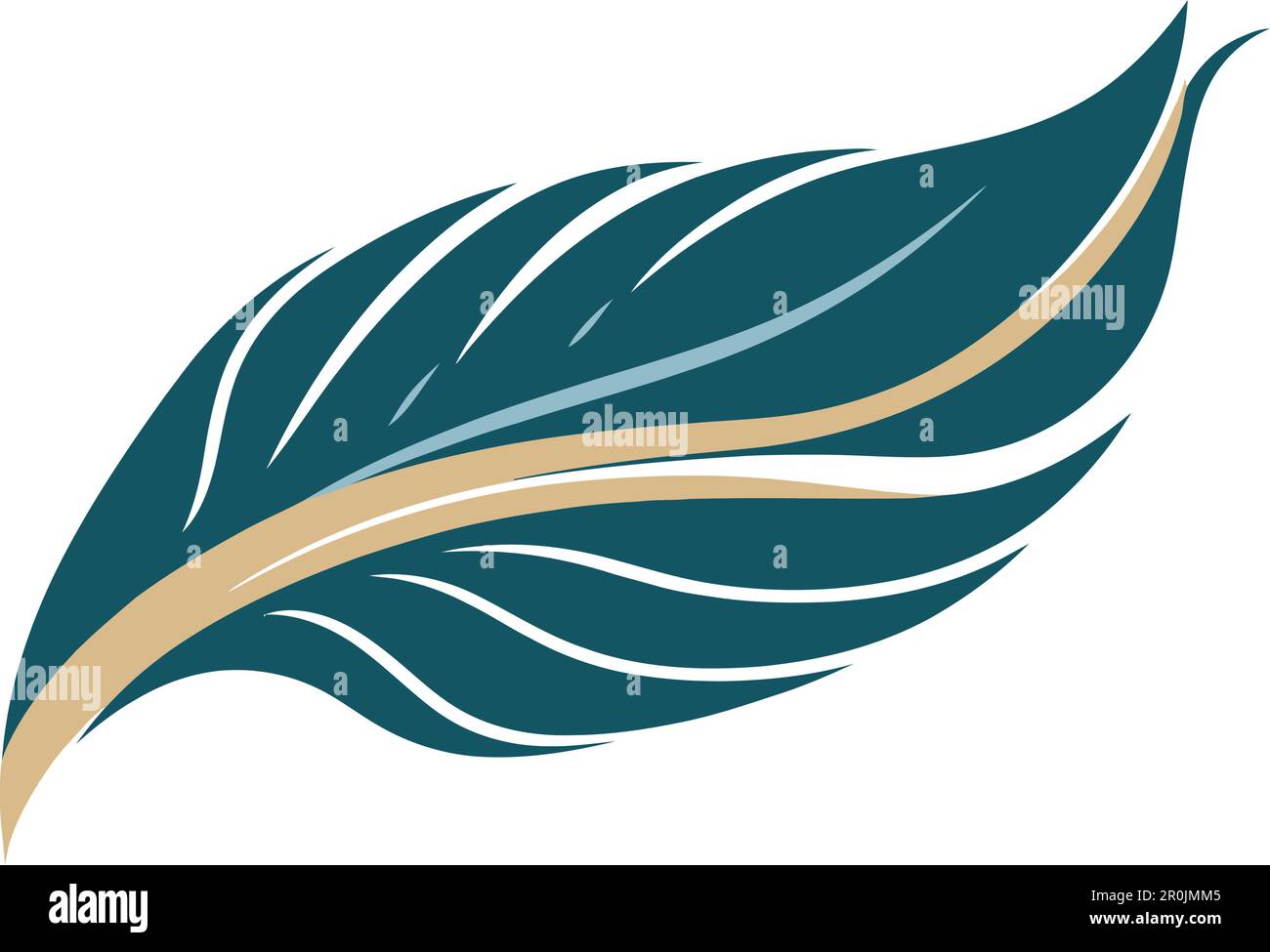 Icona piuma. Logo Vector silhouette su sfondo bianco. Illustrazione Vettoriale