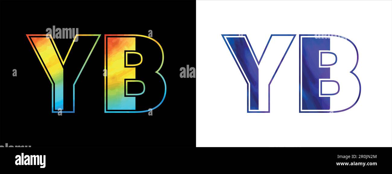 Modello vettoriale per il logo Letter YB. Logo creativo moderno e lussuoso per l'identità aziendale Illustrazione Vettoriale