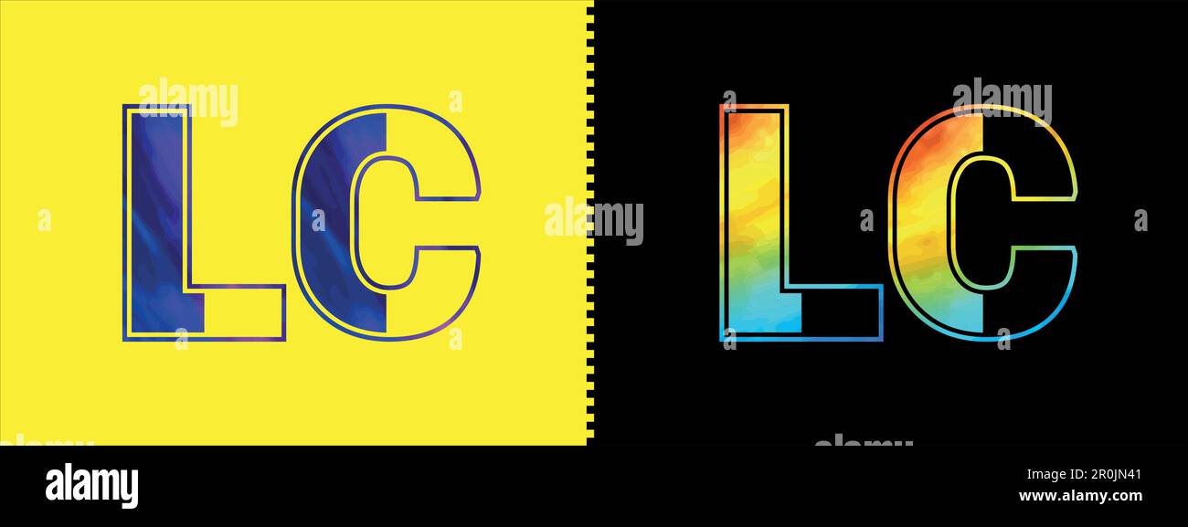 Modello vettoriale con logo LC Letter. Logo creativo moderno e lussuoso per l'identità aziendale Illustrazione Vettoriale