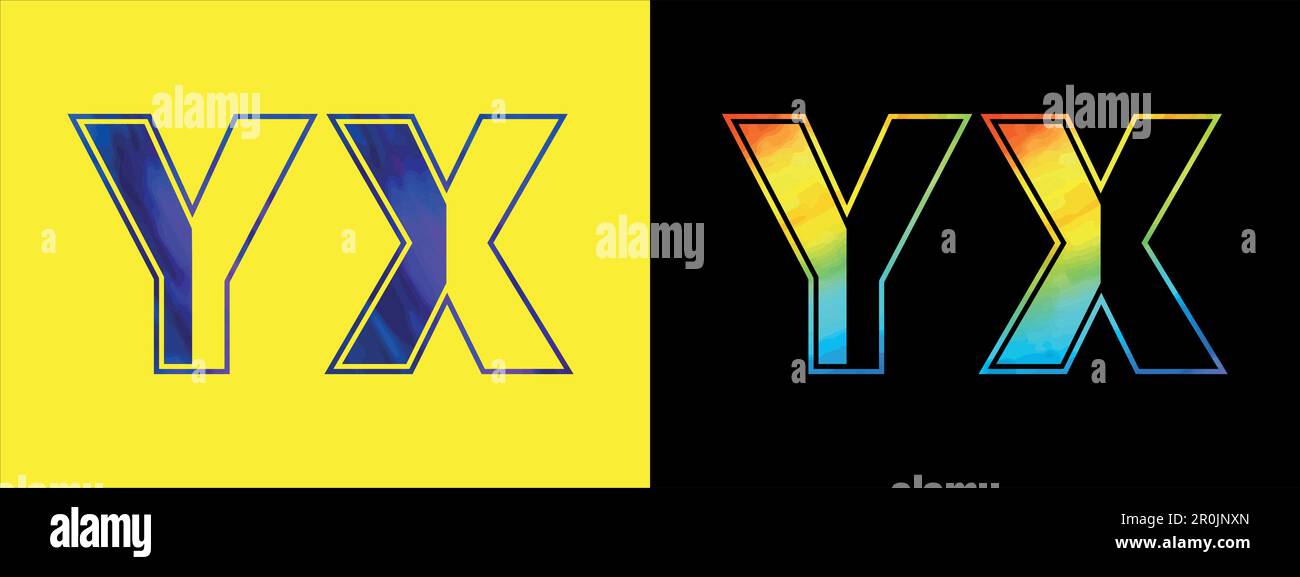 Lettera iniziale modello vettoriale icona logo YX. Logo di lusso di alta qualità per l'identità aziendale Illustrazione Vettoriale