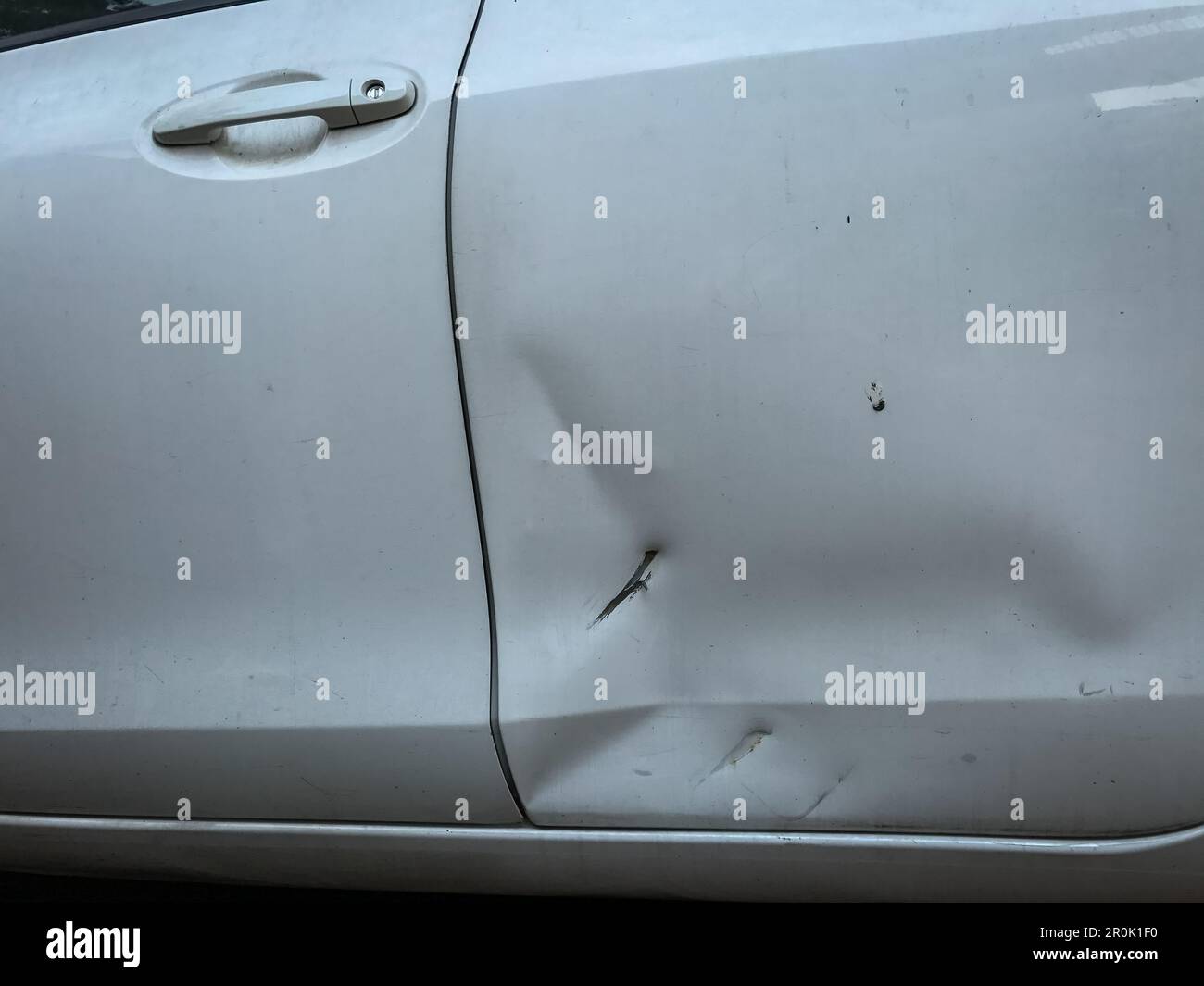 Incidente auto incidente danneggiato sfondo auto Foto Stock