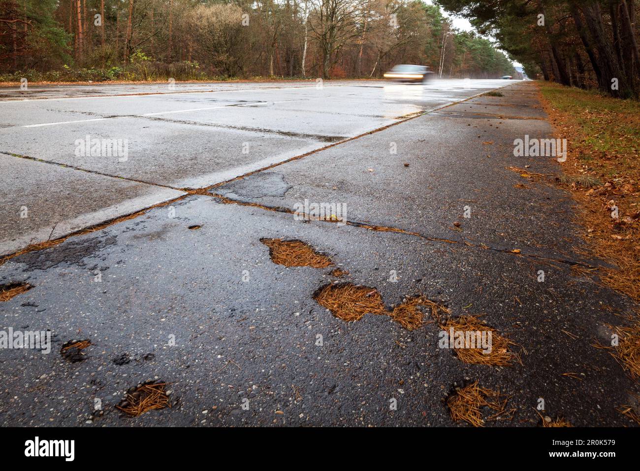 Originale della Autobahn tedesca costruito nel terzo Reich, storico, autostrada, superstrada, storico, Ramstein, Germania Foto Stock