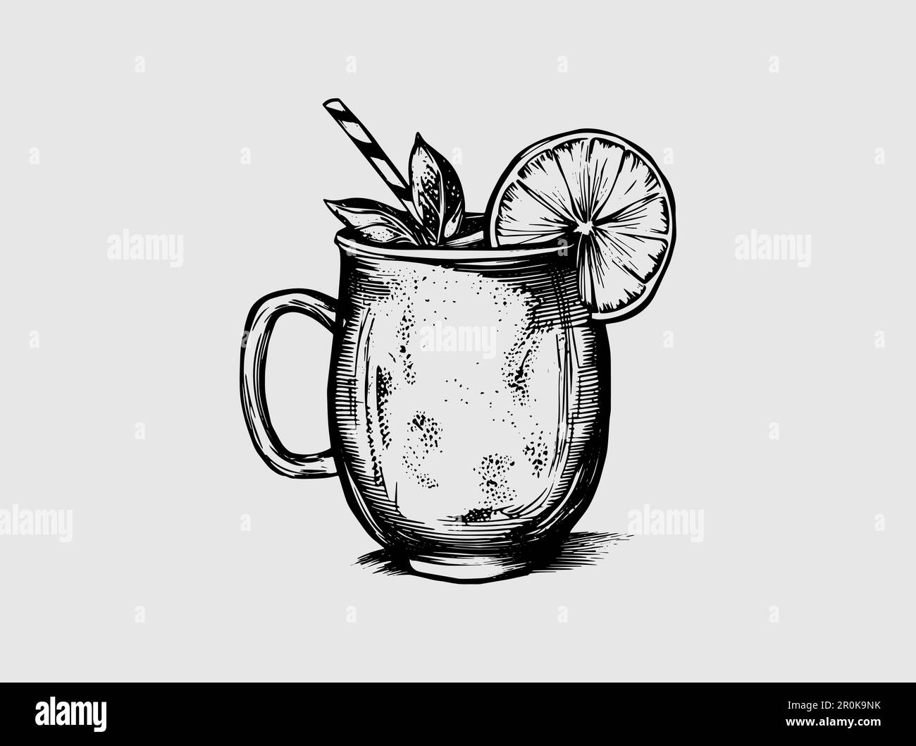 Mosca Mule bevanda disegnata a mano Vector Illustrazione Illustrazione Vettoriale