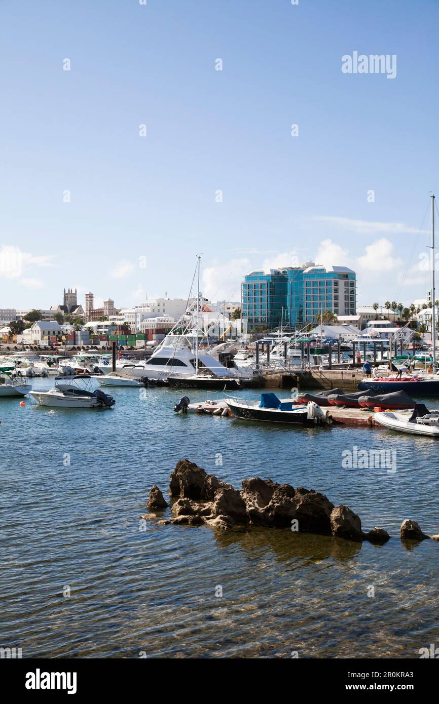 BERMUDA. Parrocchia di Hamilton. Una vista delle barche nel porto di Hamilton. Foto Stock