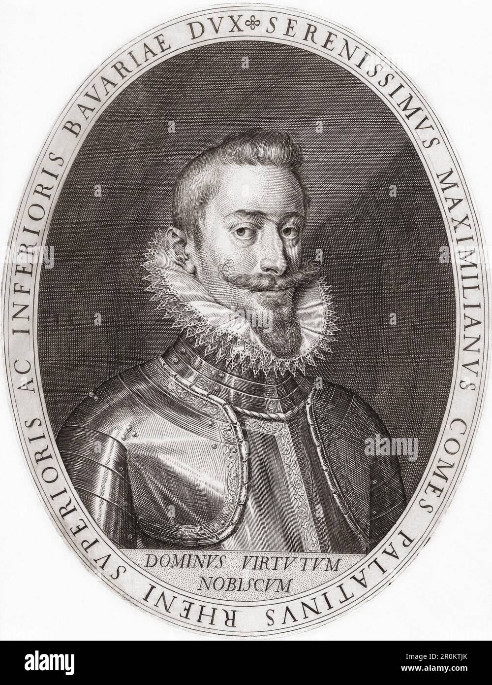 Massimiliano i, Elettore di Baviera, 1573 – 1651. Fu membro della Casa di Wittelsbach, e governò come Duca di Baviera dal 1597. Dopo un'incisione di Johann Sadeler. Foto Stock