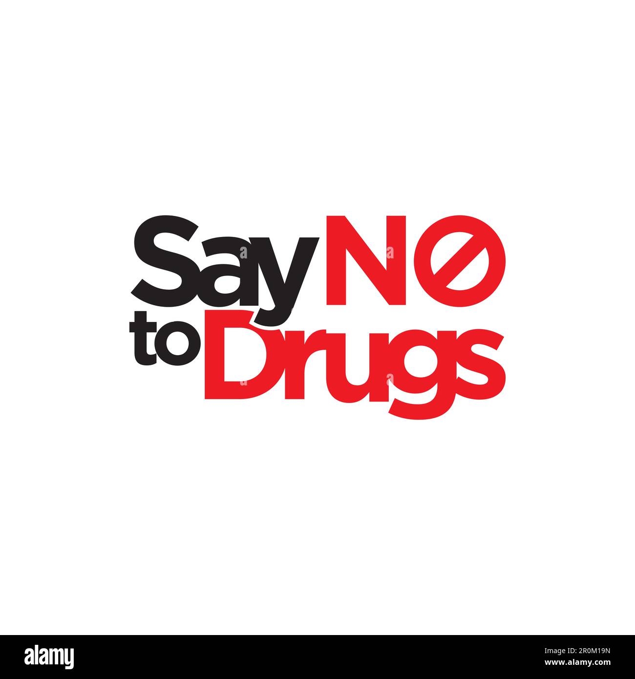 Citazione dire No a Drugs icona stop bianco illustrazione del vettore. Illustrazione Vettoriale