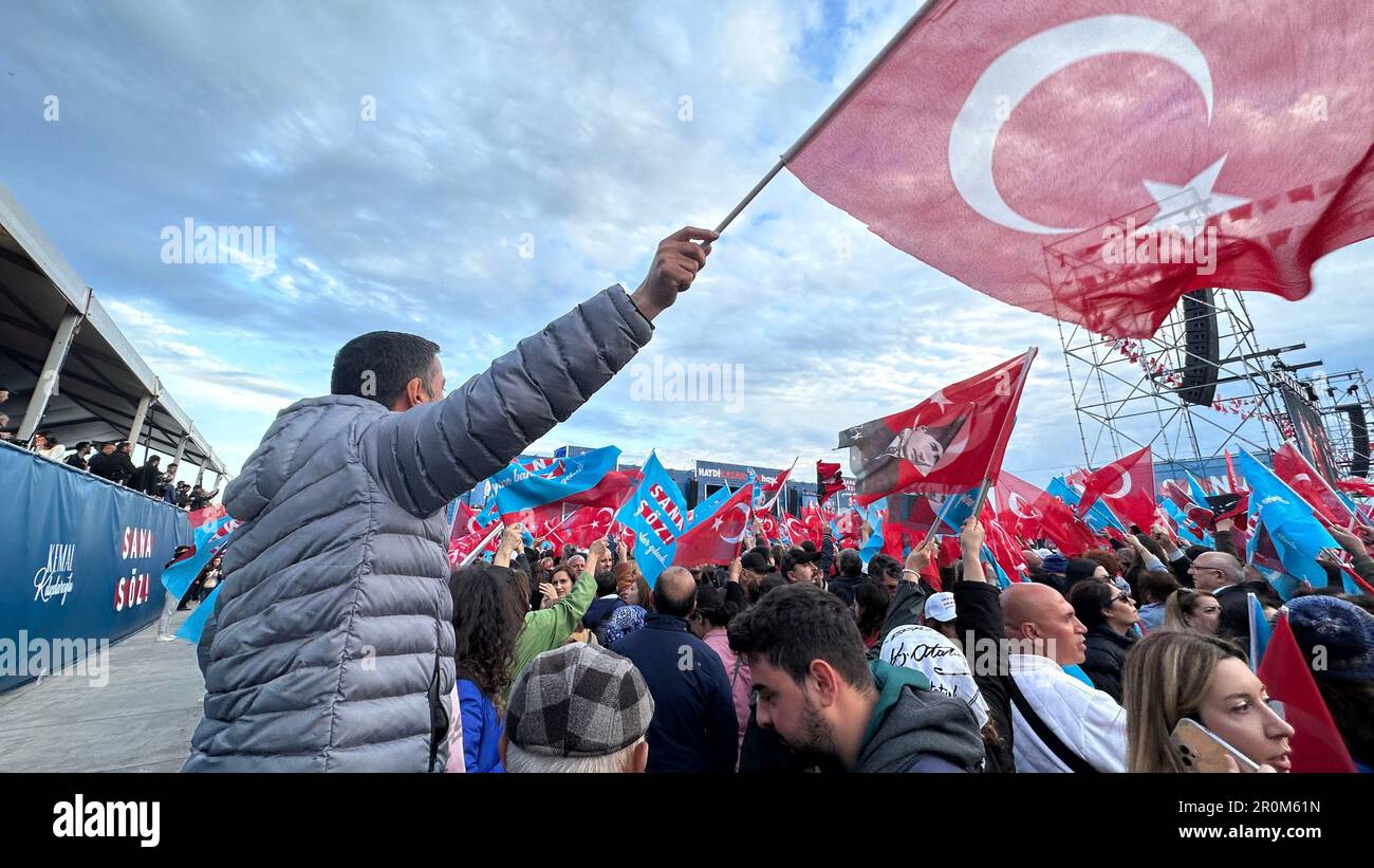 La campagna elettorale di Kemal Kilicdaroglu, leader dell'opposizione turca, nel distretto di Maltepe di Istanbul in questa foto del file del 6 maggio 2023. (CTK Pho Foto Stock