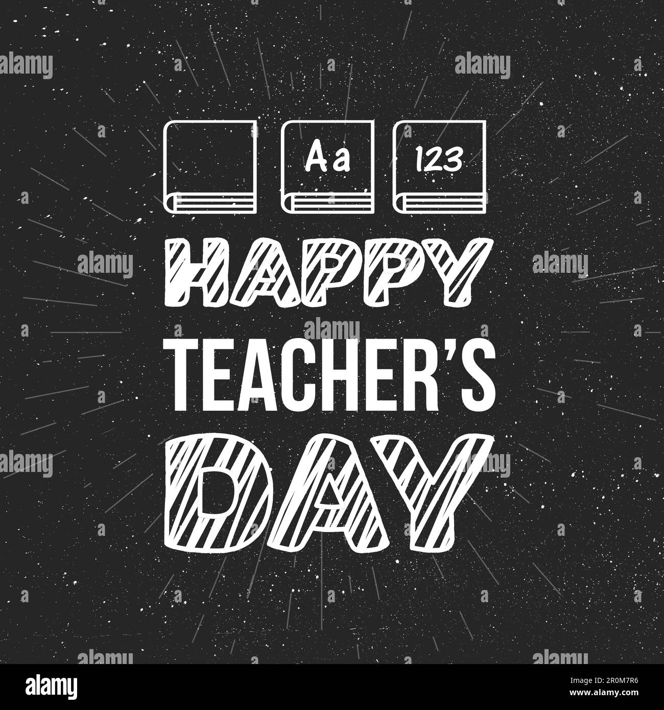 Banner per la celebrazione del giorno dell'insegnante felice con testo. Vettore Illustrazione Vettoriale