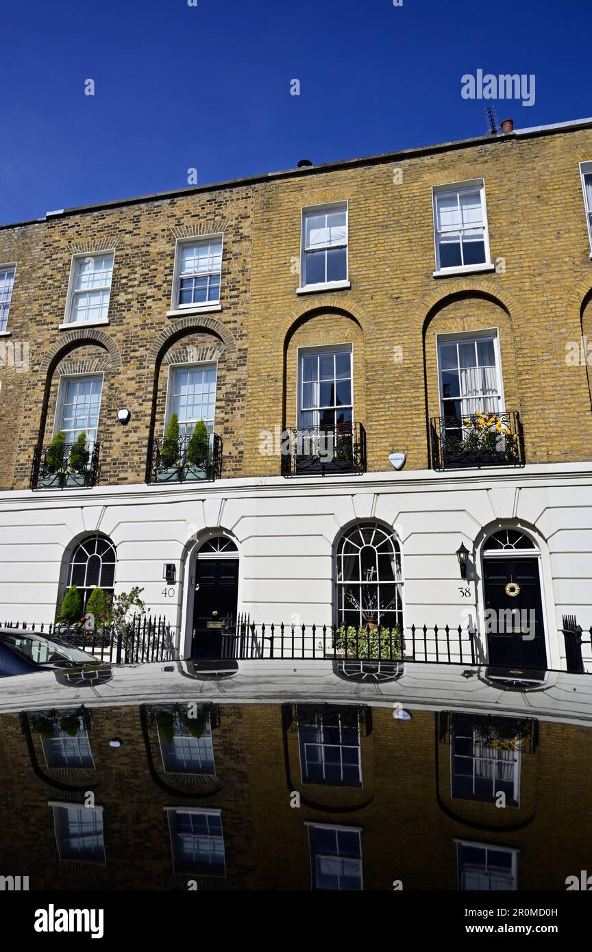 Residence terrazzati, Chester Row, Belgravia, West London, Regno Unito Foto Stock