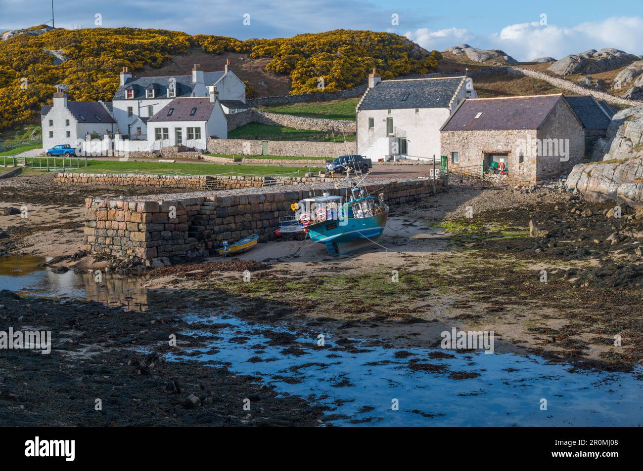 Porto di Rispond sulla costa settentrionale della Scozia vicino a Durness in Sutherland Foto Stock