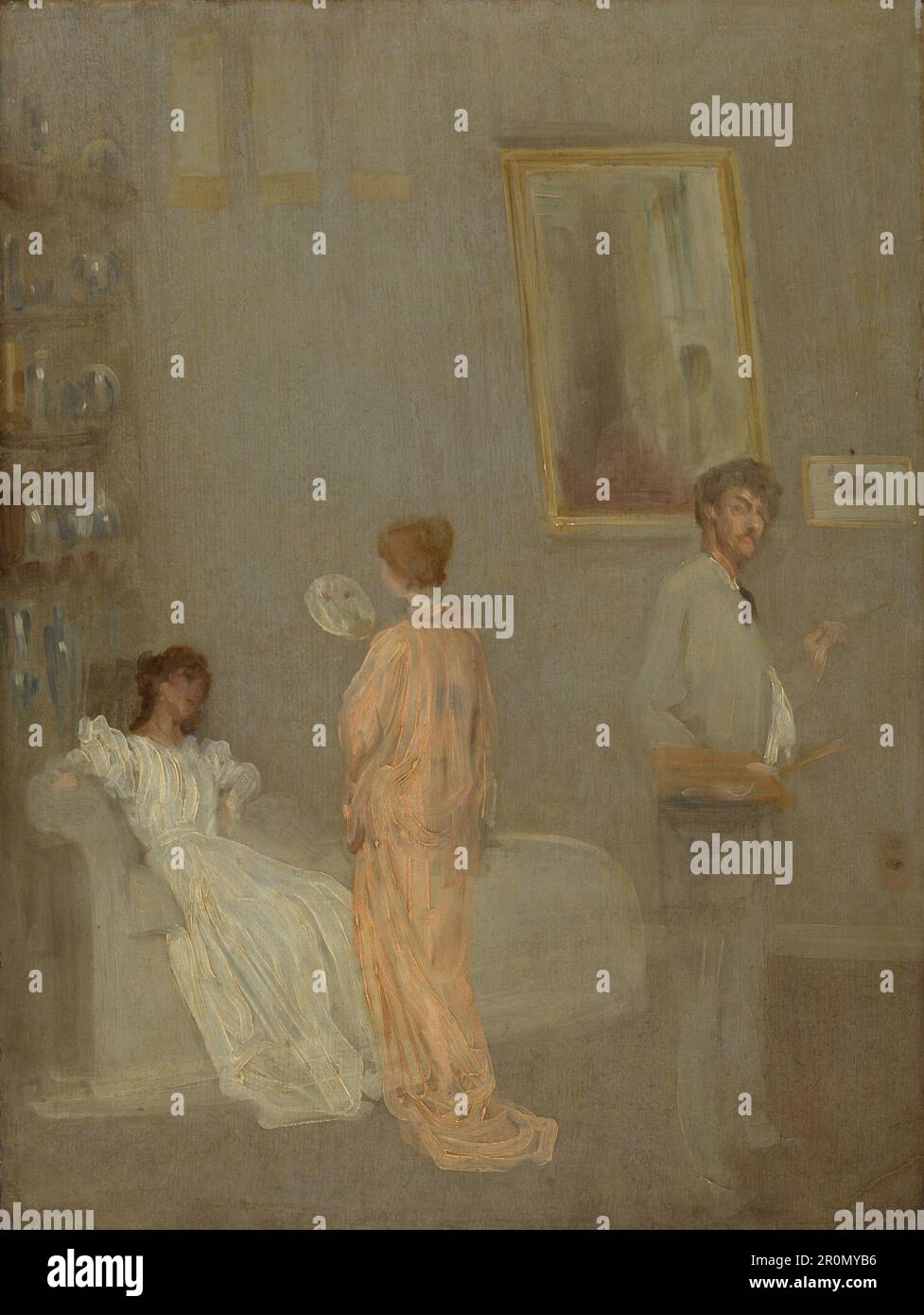 The Artist in His Studio Data: 1865/66 e 1895 artista: James McNeill Whistler American, 1834–1903 Foto Stock