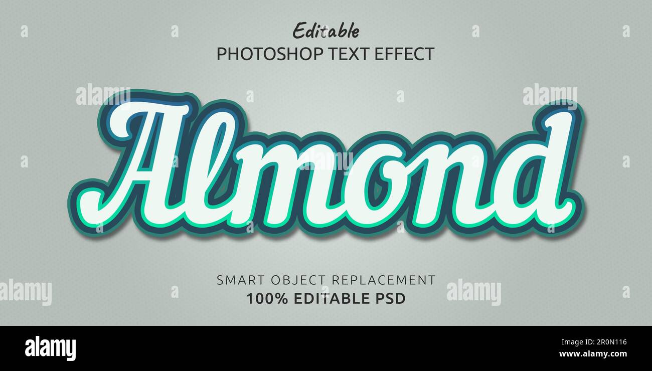 Effetto testo di Almond Photoshop Foto Stock