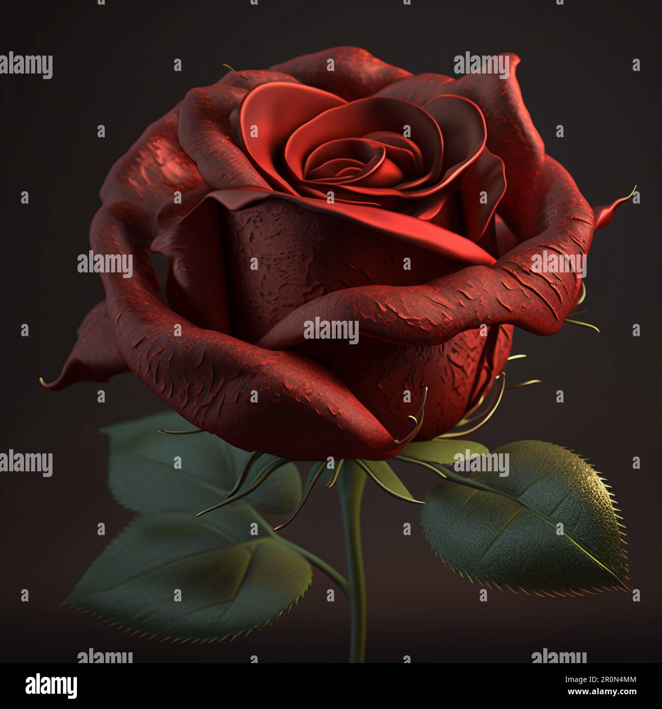 illustrazione rosa rossa 3d Foto Stock