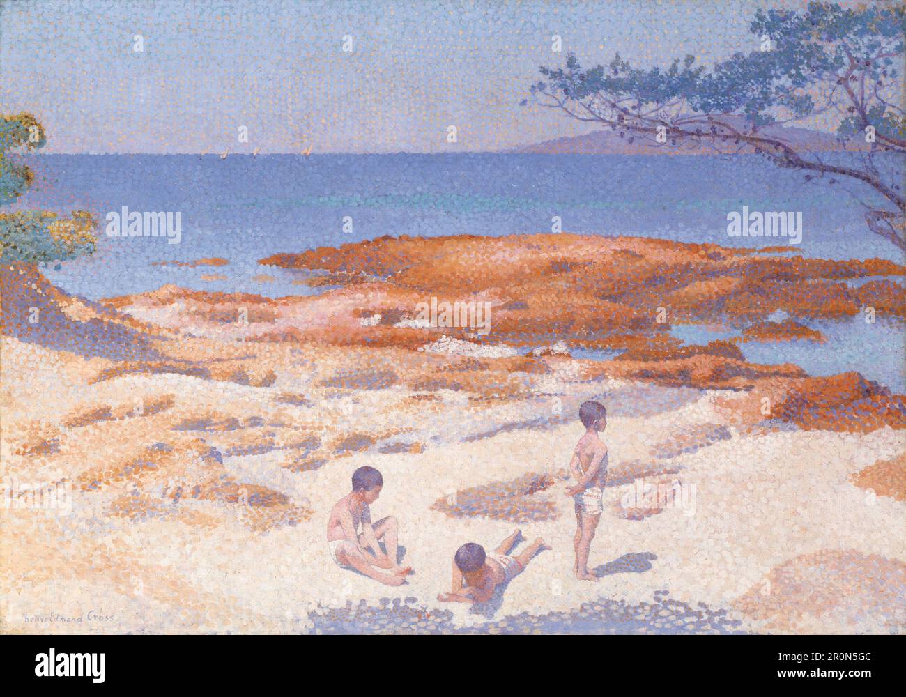 Spiaggia a Cabasson (Baigne-cUL) Data: 1891/92 artista: Henri Edmond Cross Francese, 1856–1910 Foto Stock