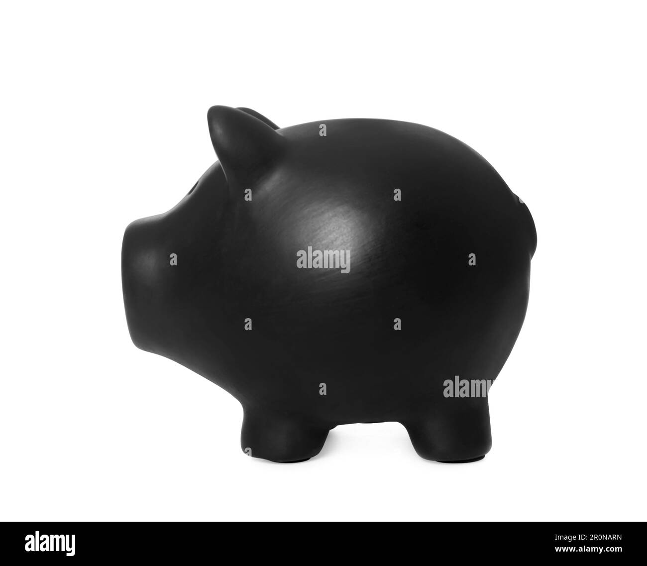 Piggy Bank isolato su bianco. Risparmio di denaro Foto Stock