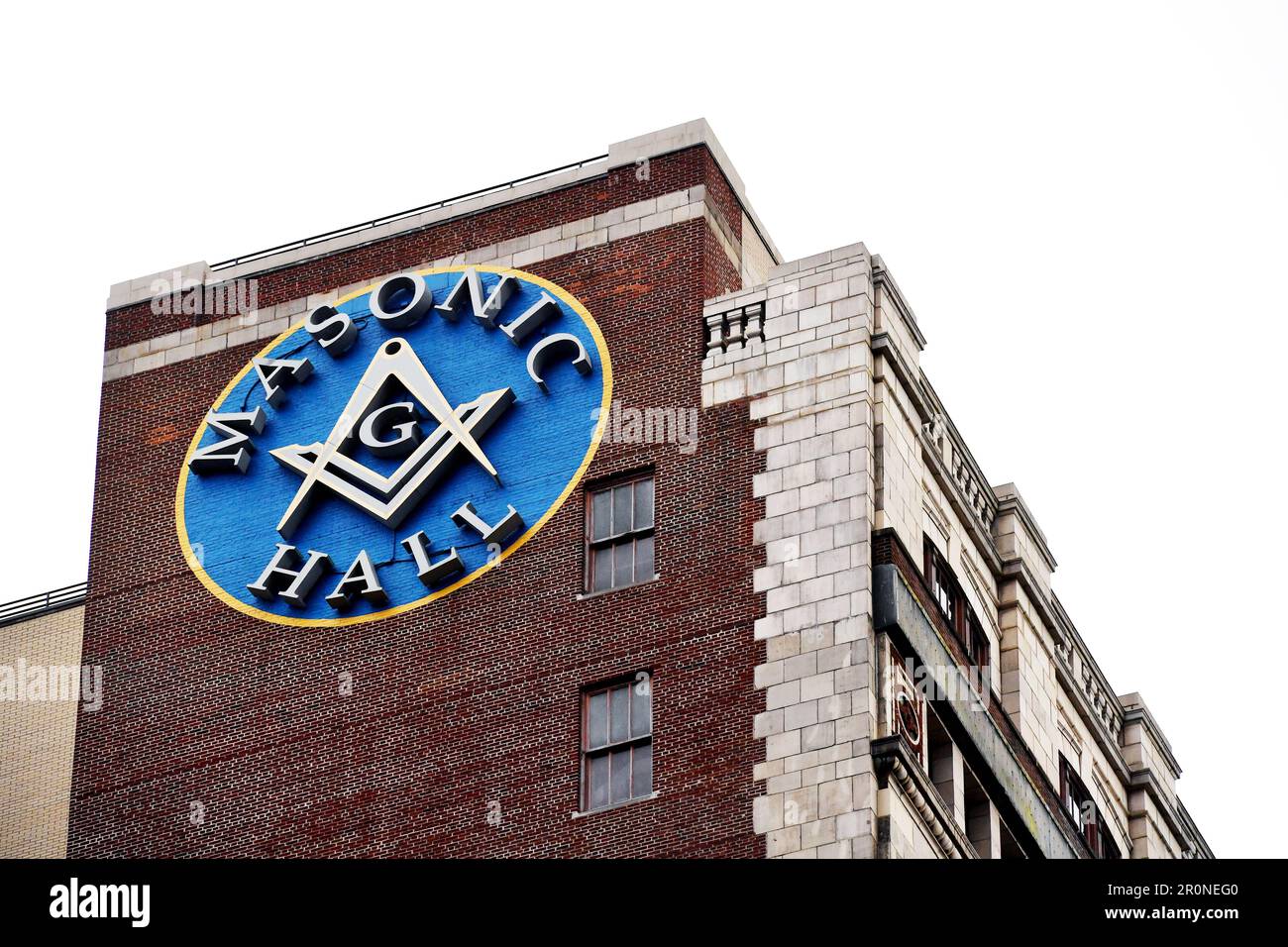 la facciata esterna della Sala Massonica situata al 71 West 23rd Street nel quartiere Flatiron di Manhattan, New York City – USA Foto Stock