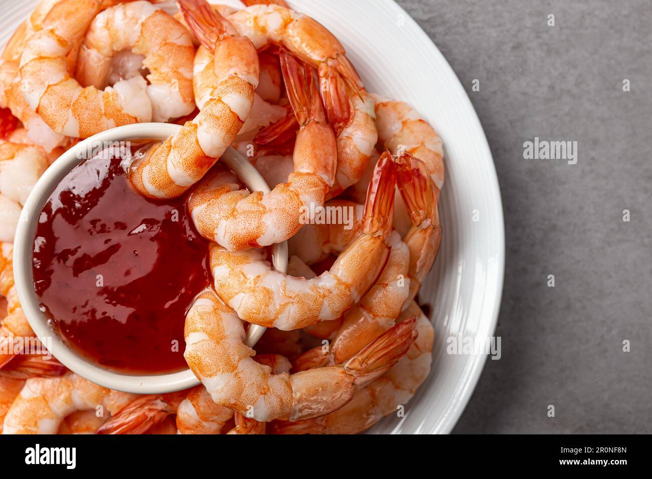 Cocktail gastronomico gamberetti con salsa cocktail Foto Stock