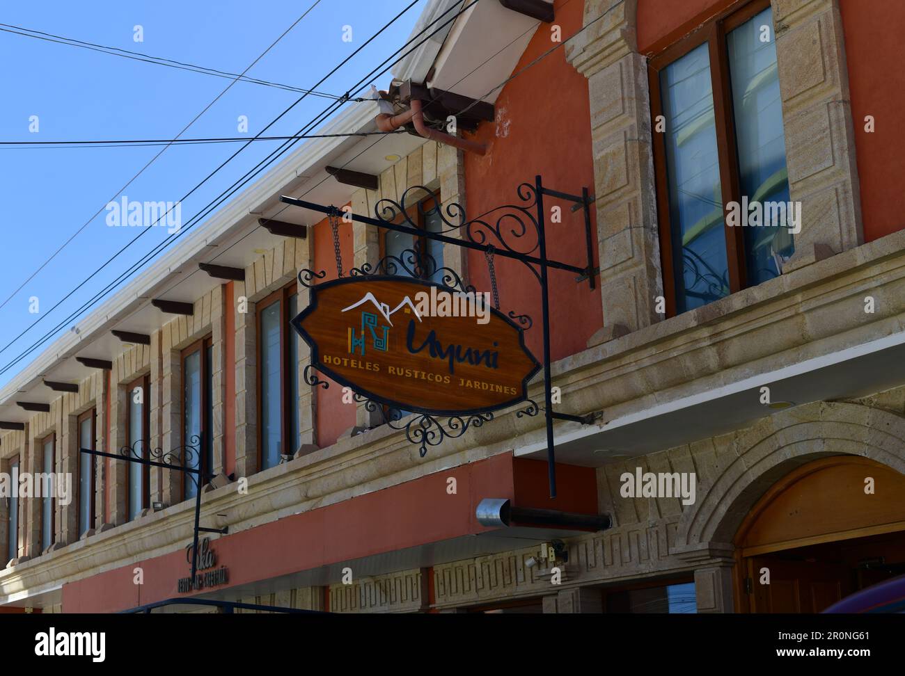 Facciata dell'Hotel Jardines de Uyuni Foto Stock