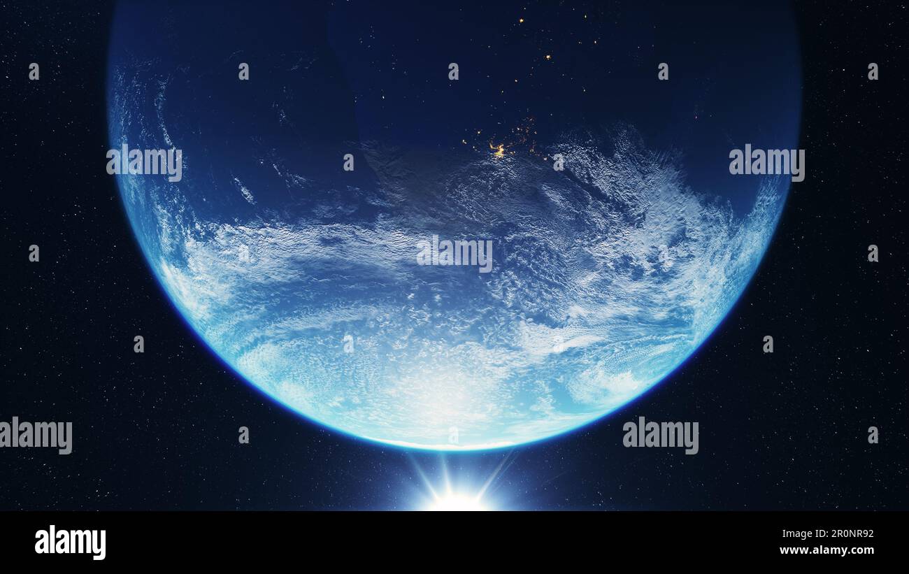 Terra del pianeta vista dallo spazio esterno Foto Stock