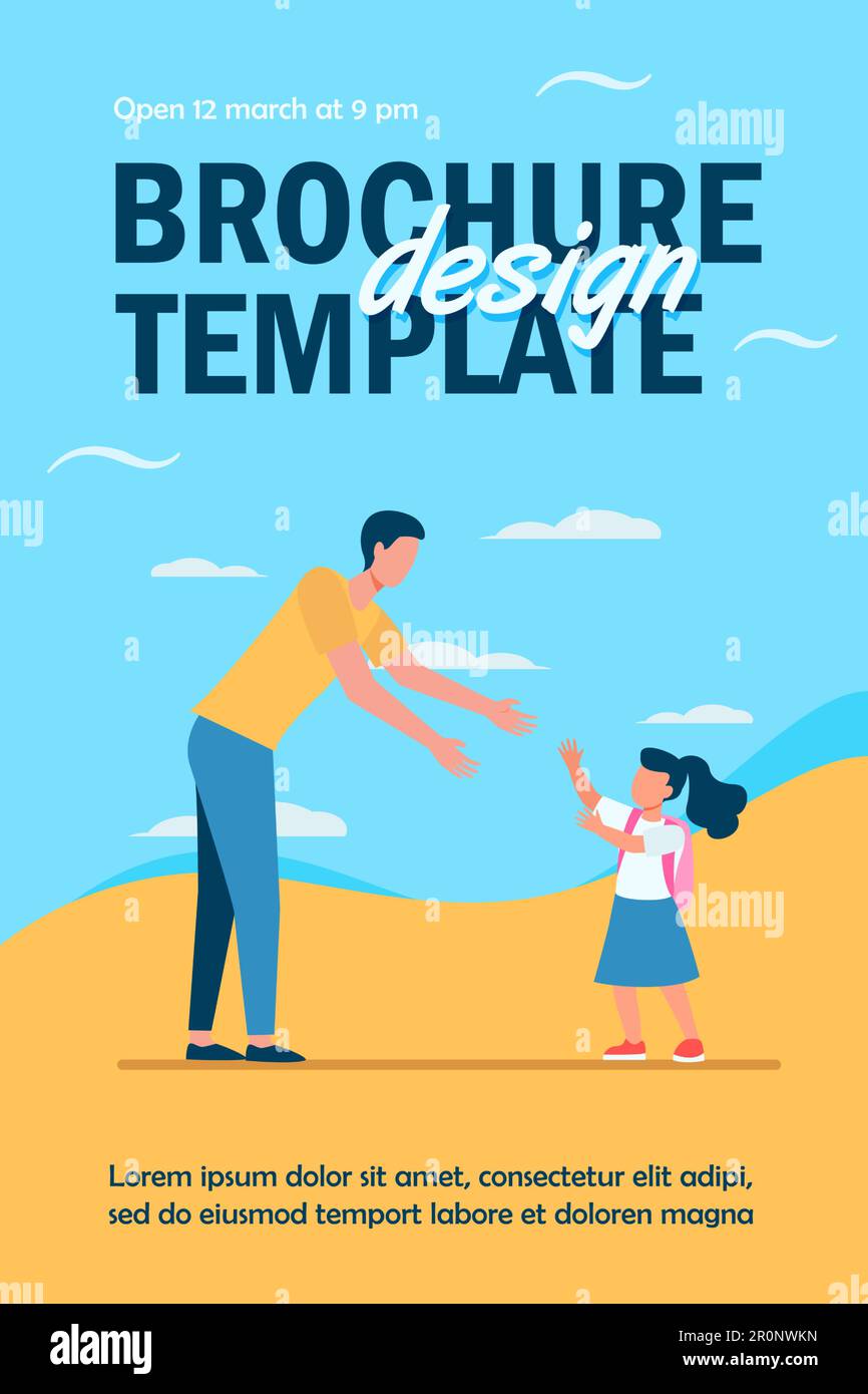 Papà incontra la figlia fuori Illustrazione Vettoriale