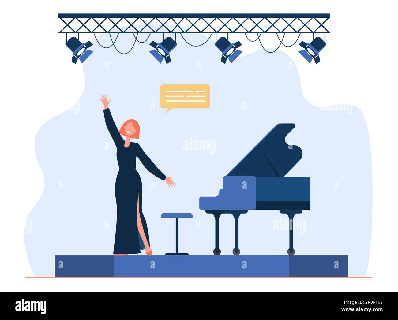 Il cantante di eseguire sul palco Illustrazione Vettoriale