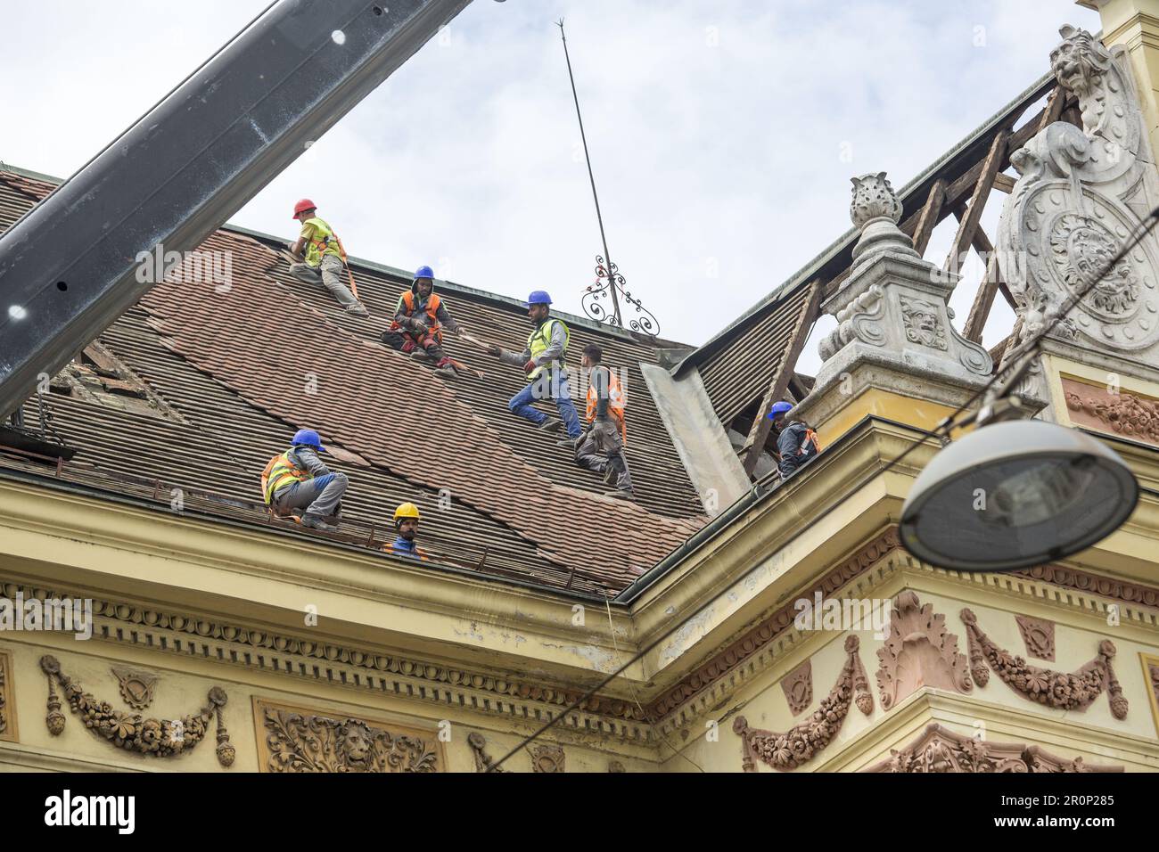 Lavoratori del Nepal sul cantiere di Zagabria Foto Stock