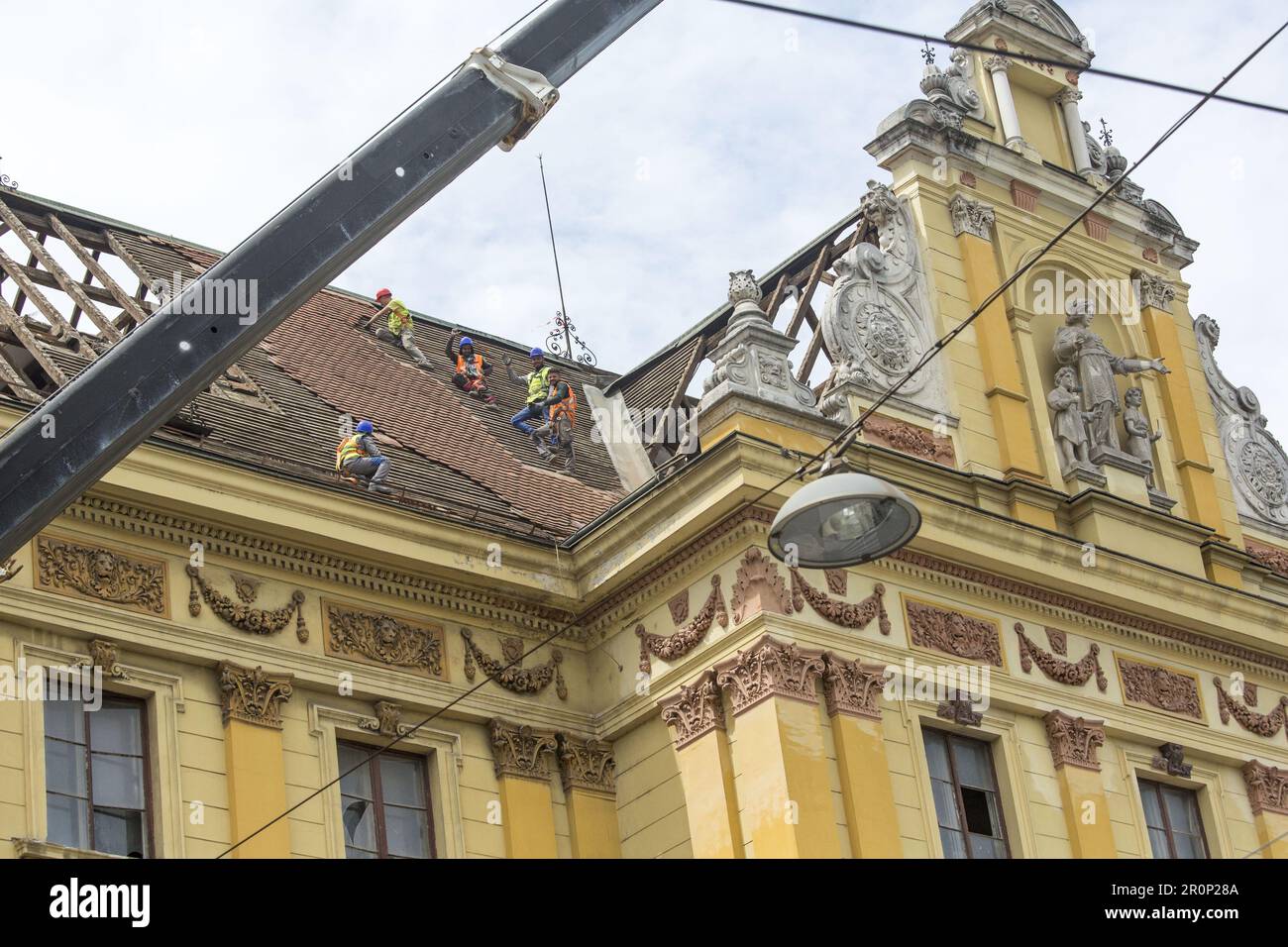 Lavoratori del Nepal sul cantiere di Zagabria Foto Stock