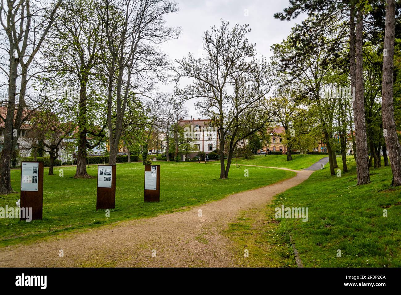 Ex tenuta di famiglia di Carl Benz, inventore di automobili a Ladenburg, la casa è ora un museo e il parco è pubblico, , Baden-Württemberg, Germania Foto Stock