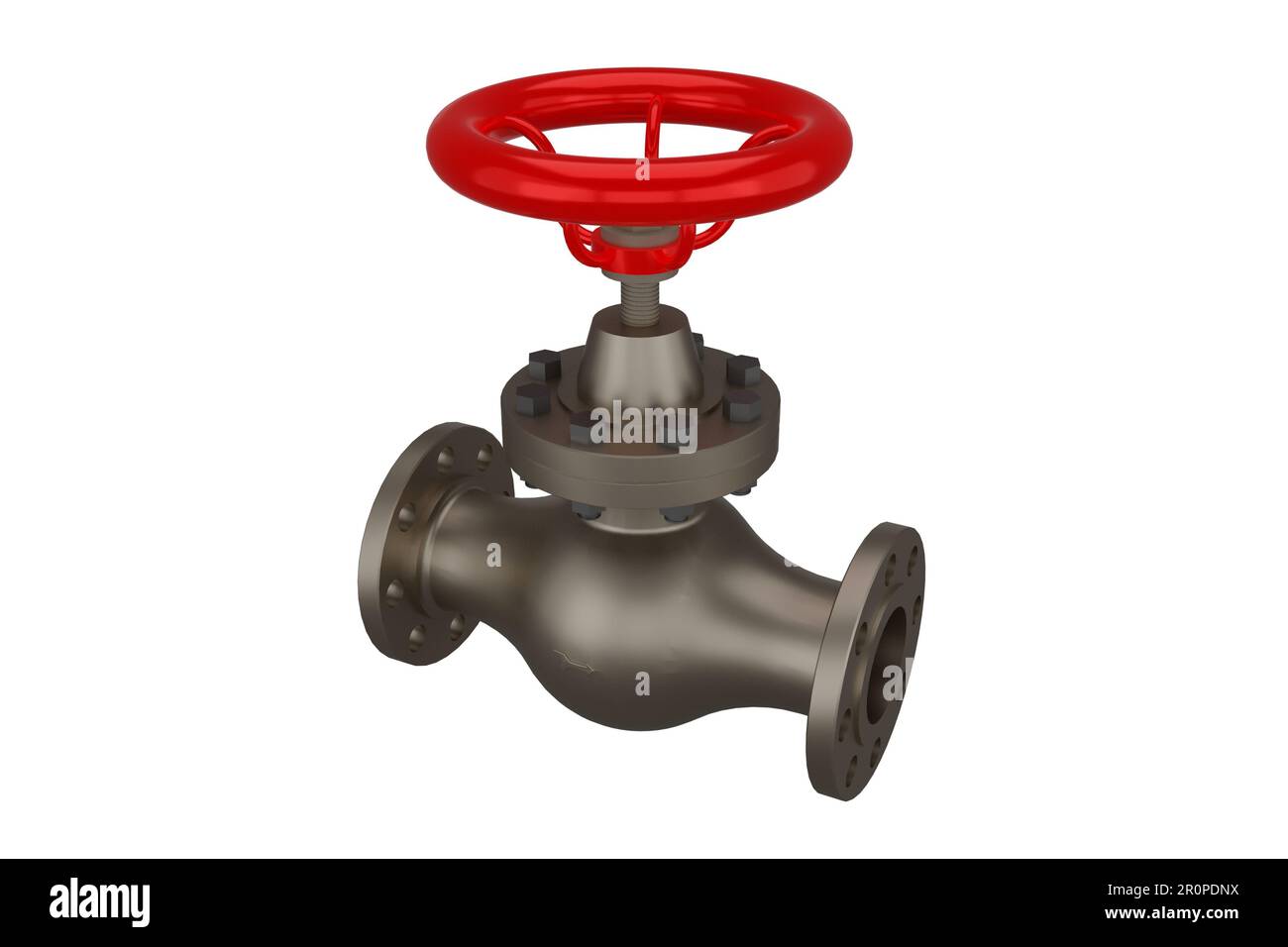 3d valvola in acciaio al carbonio con rendering realistico Foto Stock