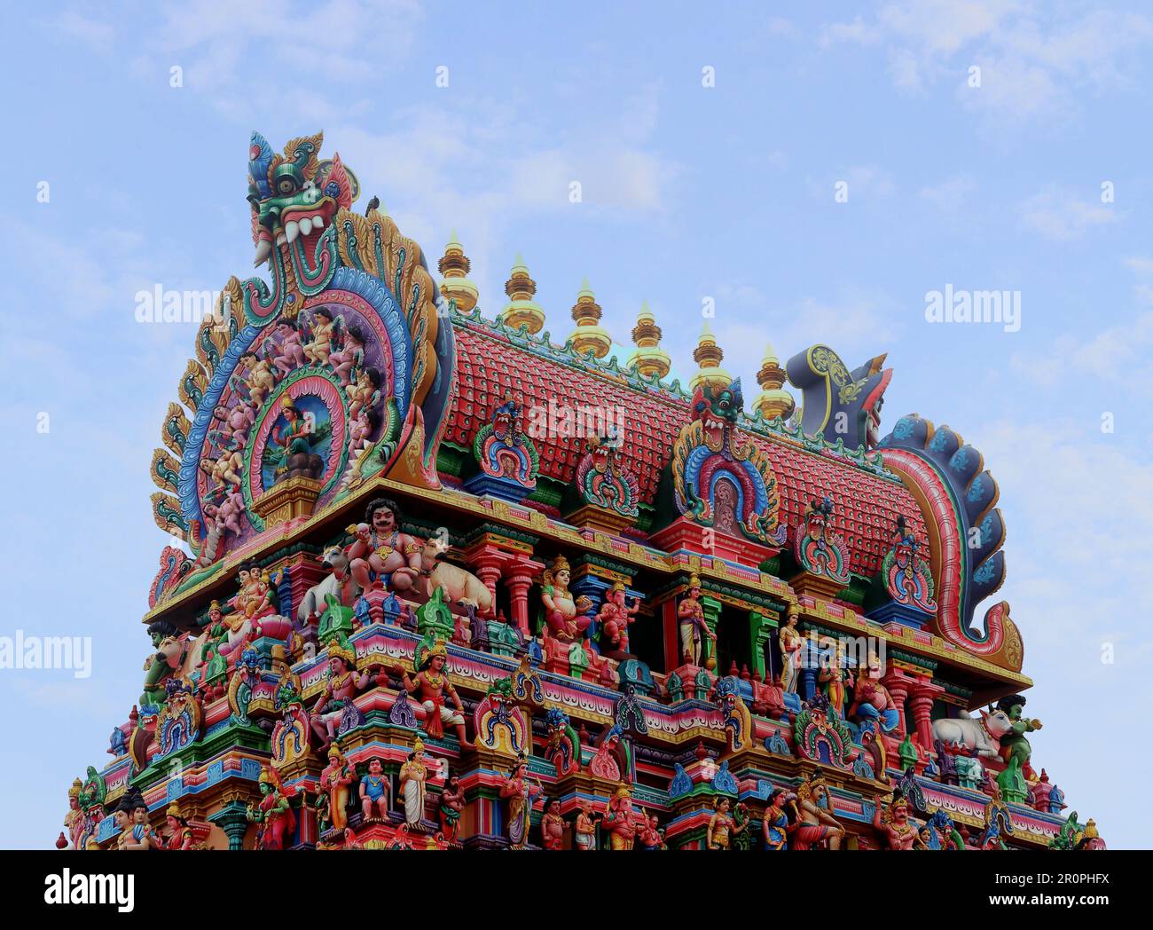 Torre del Tempio a thirukadaiyur Foto Stock