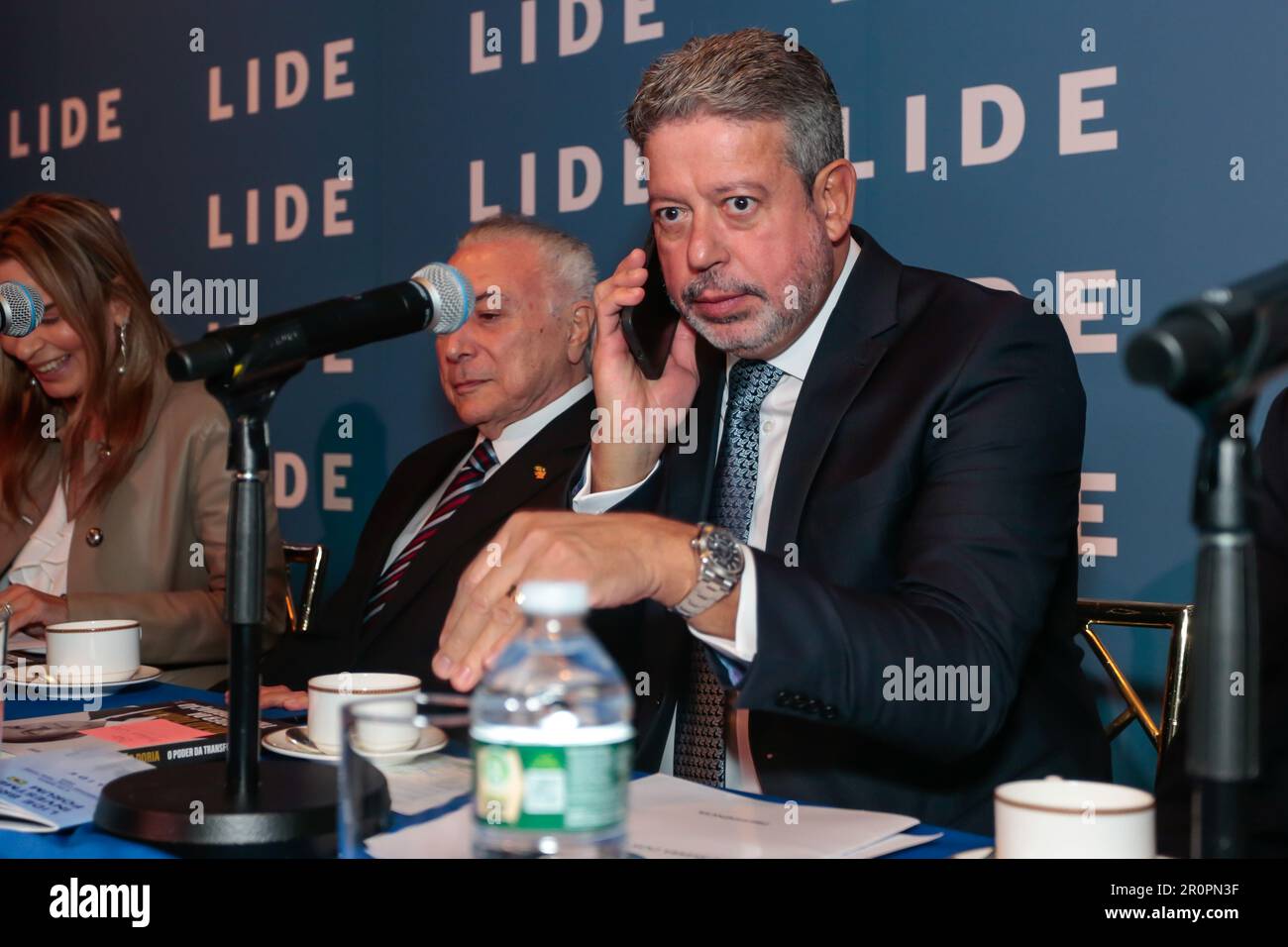 Arthur Lira, presidente della Camera dei deputati del Brasile durante il LiDE Brazil Investment Forum all'Harvard Club a New York City, Stati Uniti, questo Martedì, 09. Credit: Brazil Photo Press/Alamy Live News Foto Stock