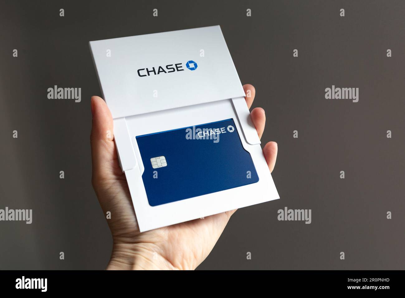 Carta di debito con rimborso Blue Chase Bank Foto Stock