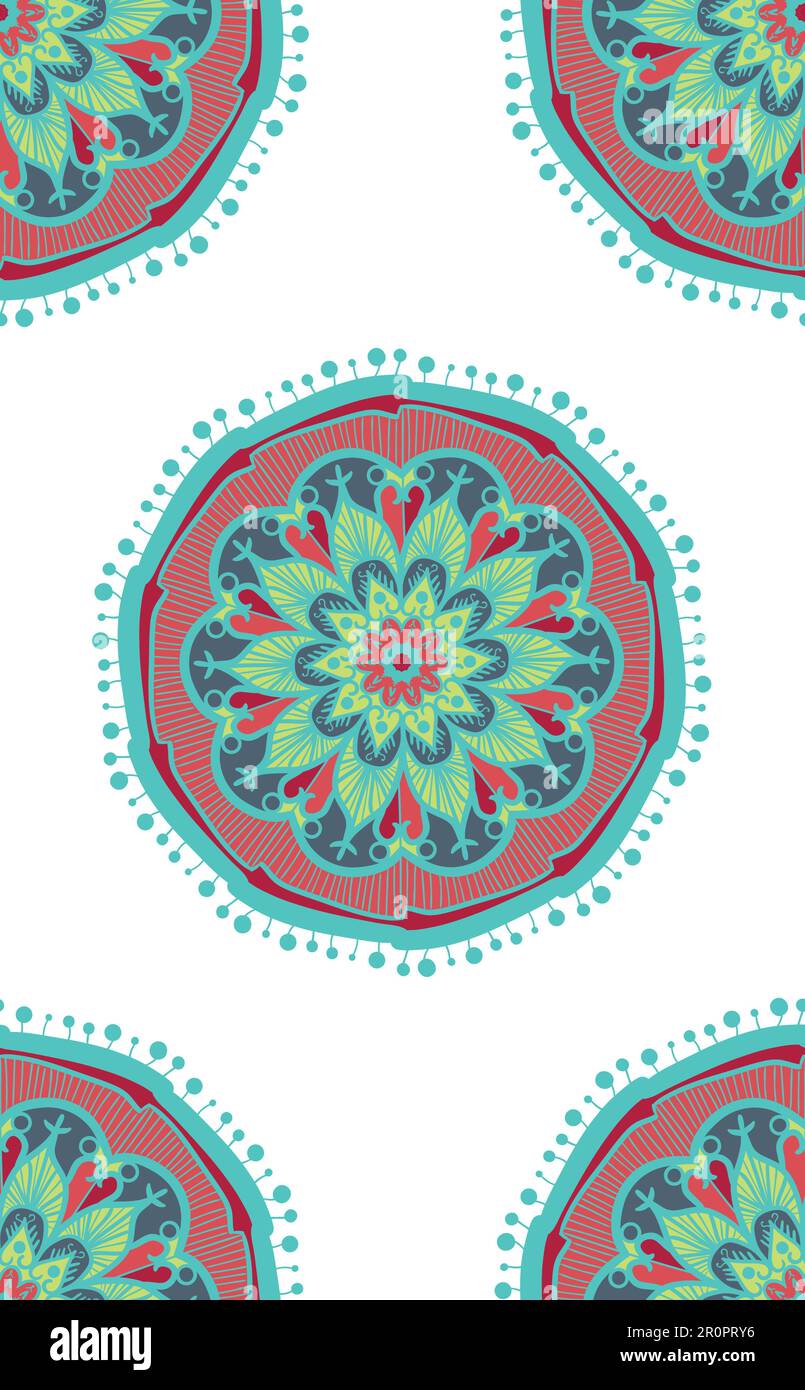 Boho modello etnico senza giunture. Orientare l'ornamento dal mandala per la stampa. Vettore Illustrazione Vettoriale