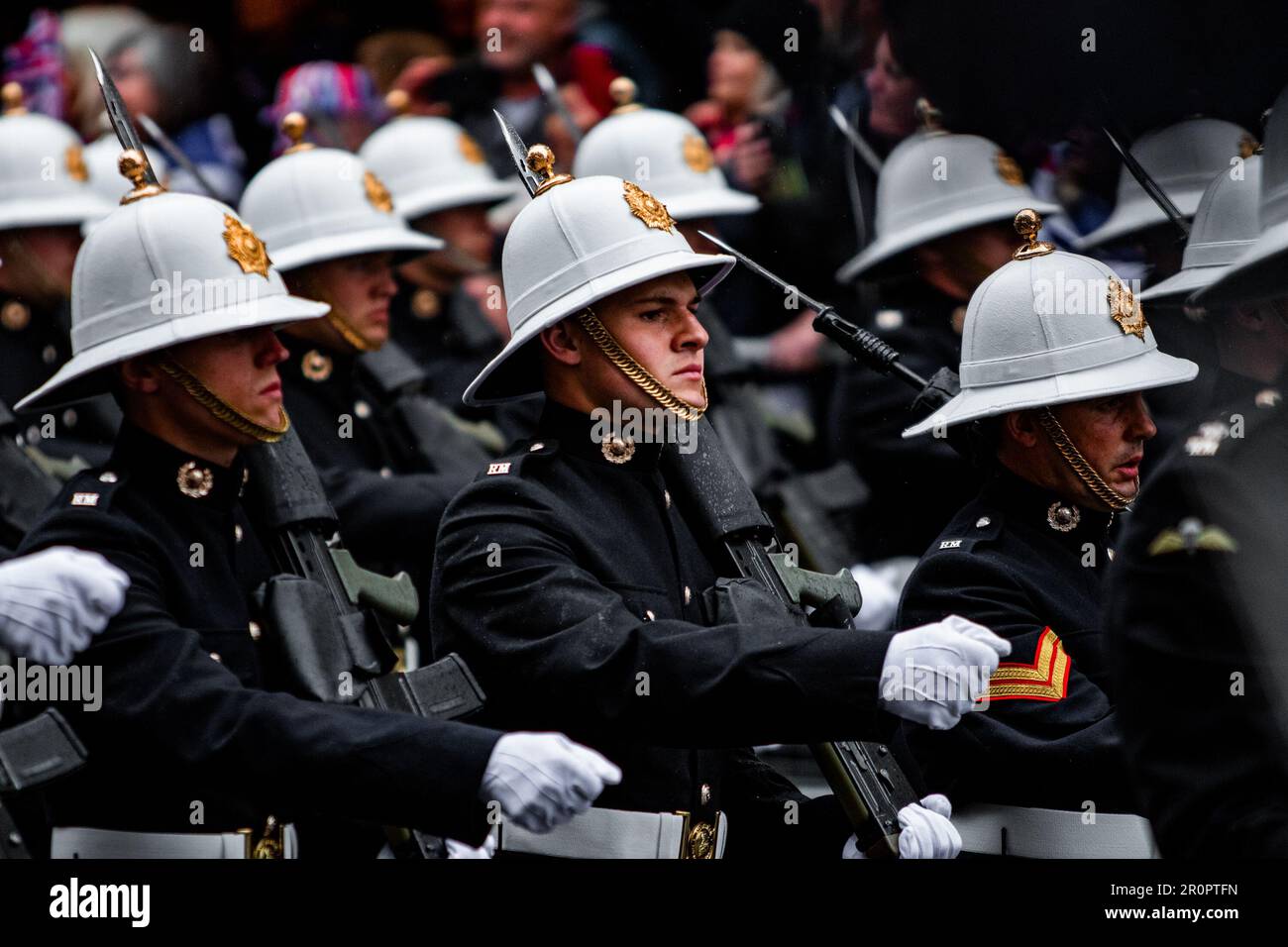 La processione di Re Carlo III, Whitehall e The Mall, Londra, sabato 6 maggio 2023 Foto Stock