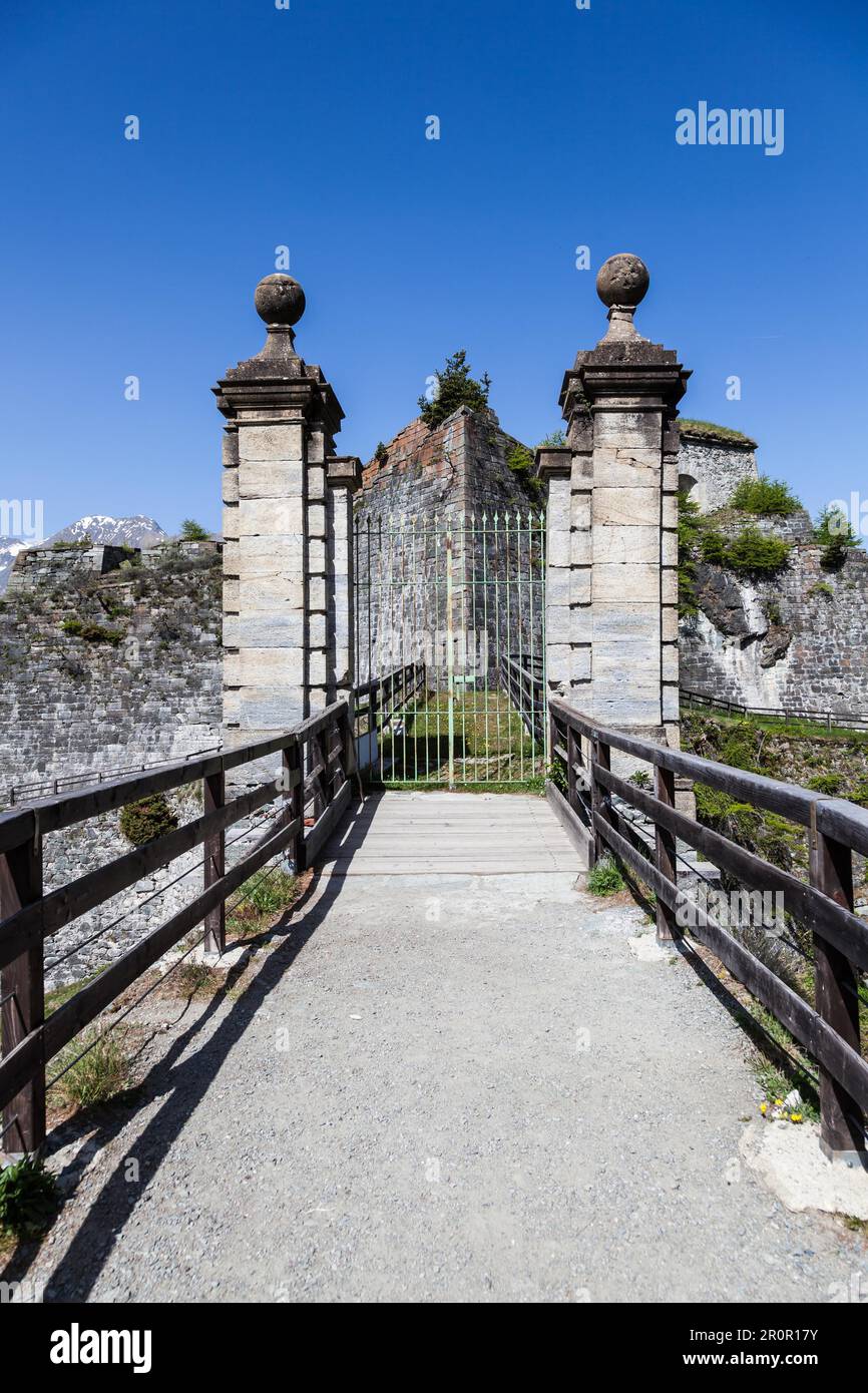 Forte di Fenestrelle - Nord Italia. I trecento anni abbandonato fortezza, la più grande fortificazione alpina in Europa Foto Stock