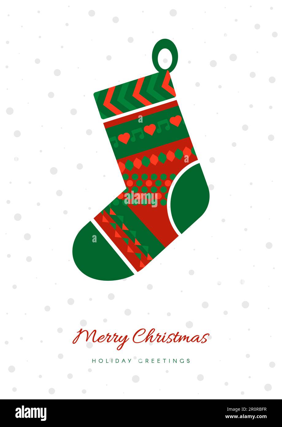 Biglietto d'auguri di buon Natale Vector Norwegian. Ornamento nordico. Modello banner xmas Illustrazione Vettoriale