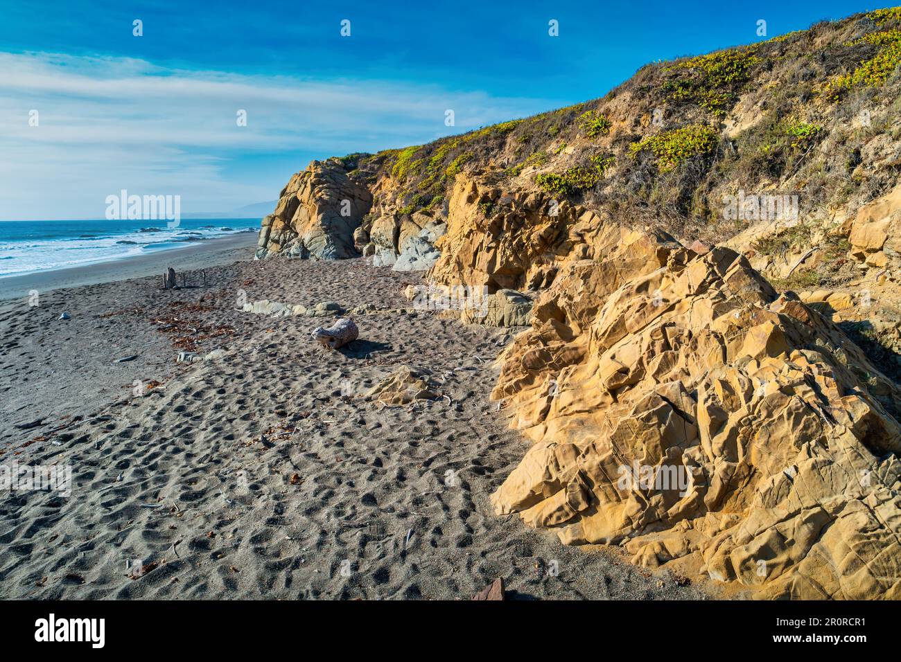 Moonstone Beach a Cambria, California, Stati Uniti Foto Stock
