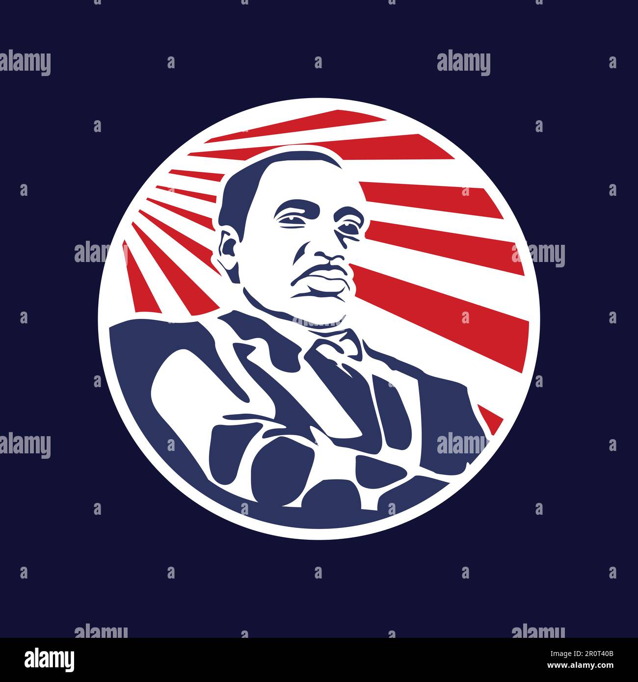 Martin Luther King illustrazione vettore giorno, adesivo Illustrazione Vettoriale