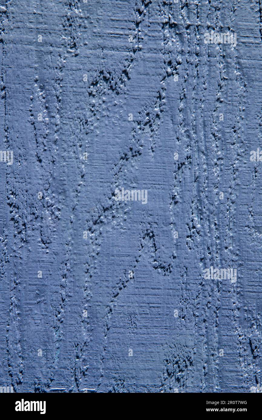 chiusura di grano di legno dipinto di viola blu Foto Stock
