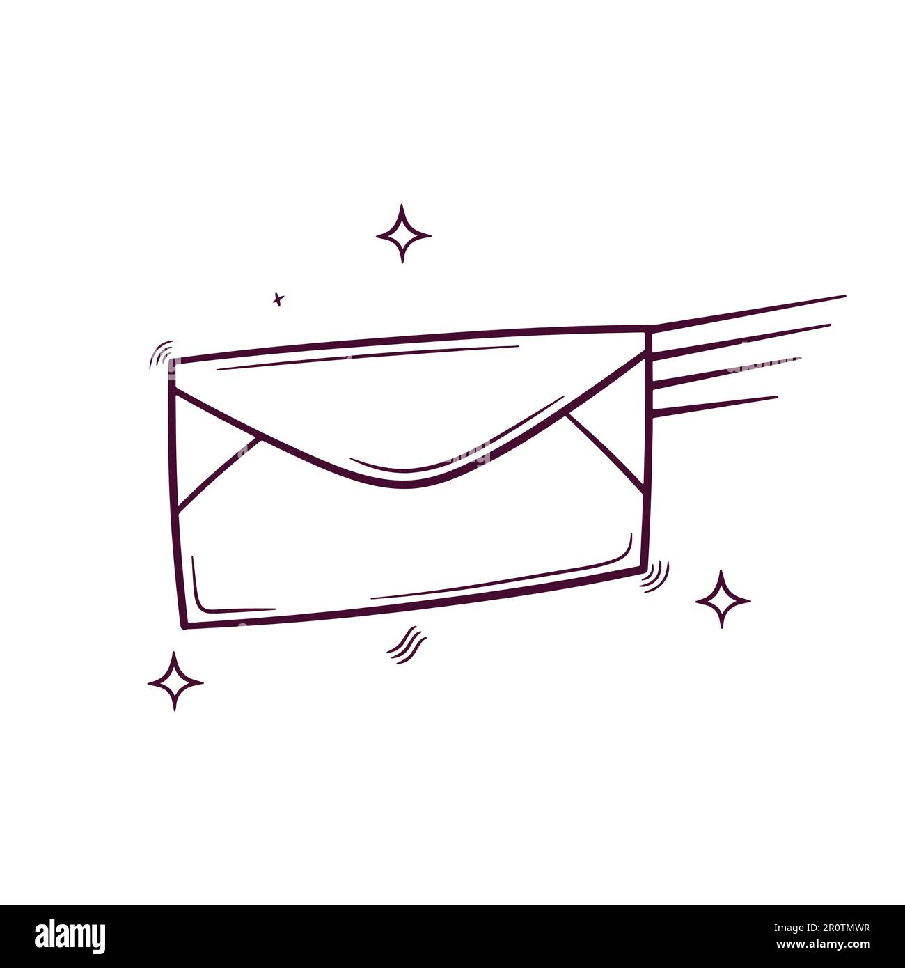 lettera di posta. icona disegnata a mano. illustrazione vettoriale disegnata a mano Illustrazione Vettoriale