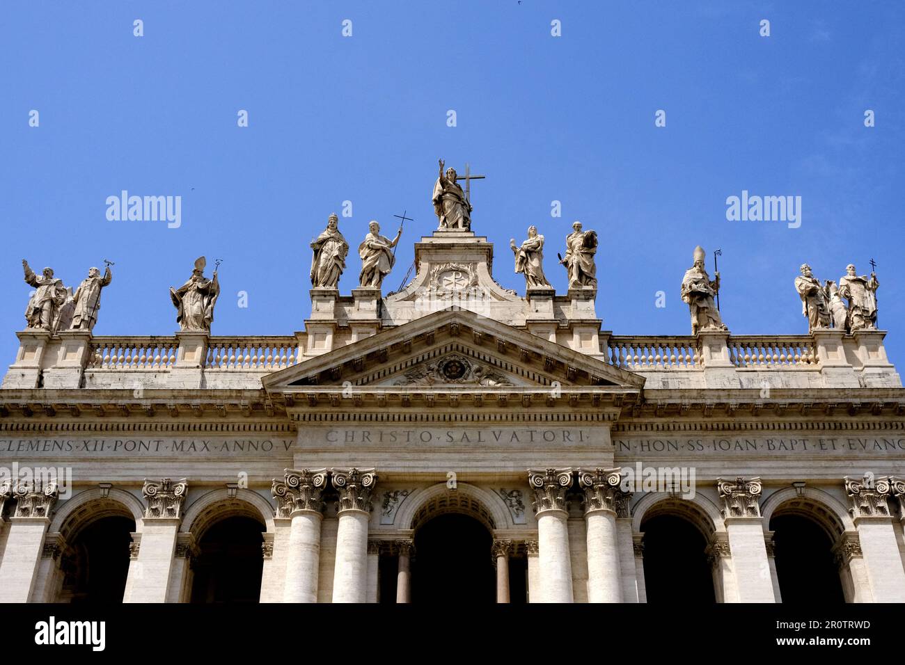 Facciata della chiesa di San Giovanni in Laterano a Roma Foto Stock