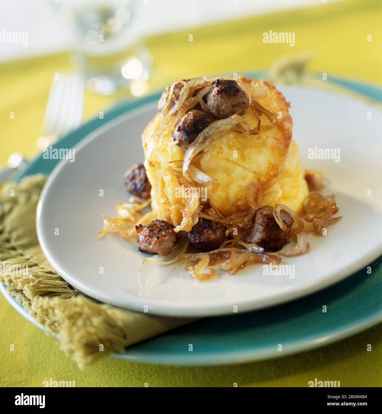 Yorkshire pudding con Chipolatas Foto Stock