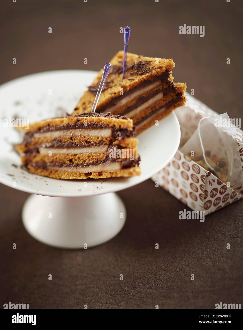Cioccolato e pera gingerbread club sandwich Foto Stock