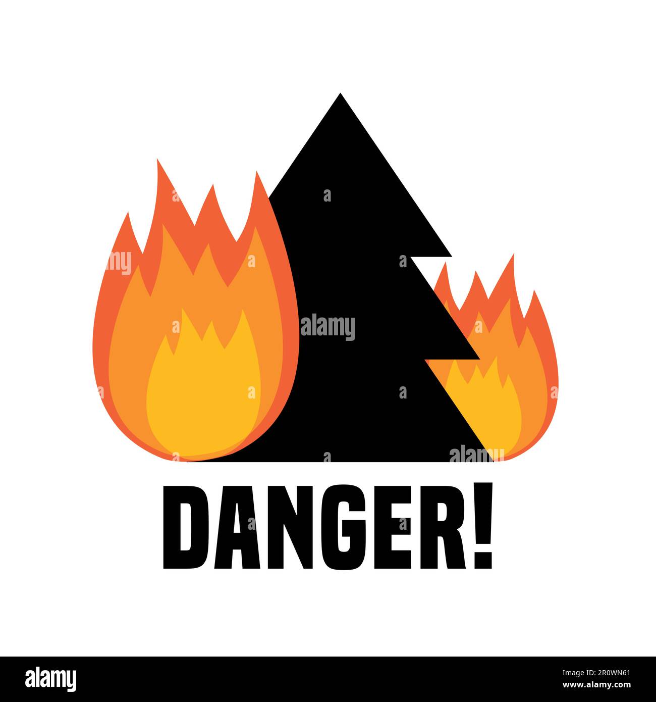pericolo di incendio foresta bruciare alberi di abete illustrazione Illustrazione Vettoriale
